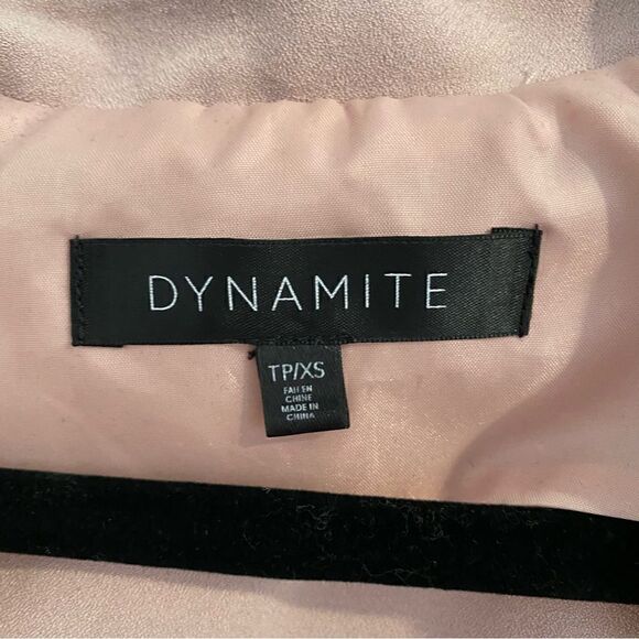 𝅺dynamite Casual Blazer Bomber with Gold Accent in Light Pastel Pink • size XS - Picture 6 of 6